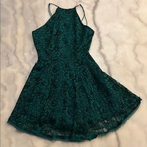 Kimchi Blue Teal Lace Mini Dress